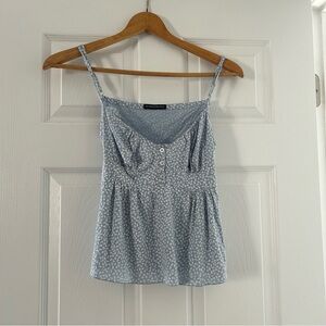 Brandy Melville Light Blue Floral Camisole Blouse